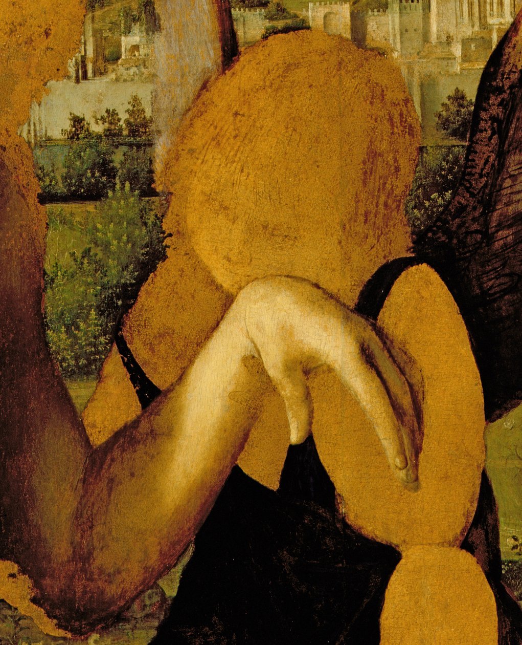 Kristus podporovaný třemi anděly (detail 60385) od Antonello da Messina