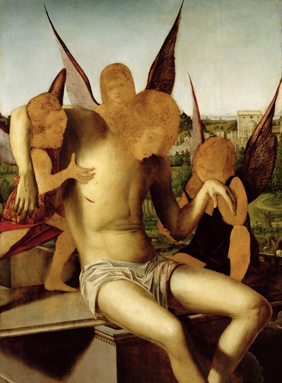 Kristus podporovaný třemi anděly od Antonello da Messina