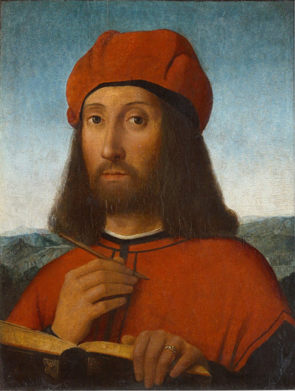 Portrét muže s červeným baretem a knihou od Antonello de Saliba