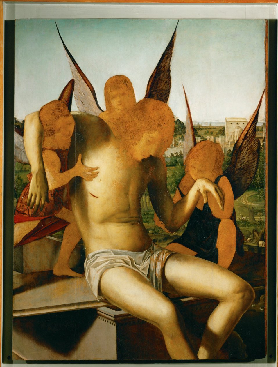 Pieta se třemi anděly, asi 1475 (olej na dřevě) od Antonello da Messina