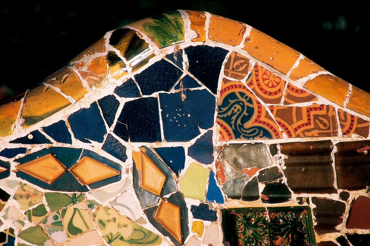 Parc Güell, Barcelona, detail od Antoni Gaudi