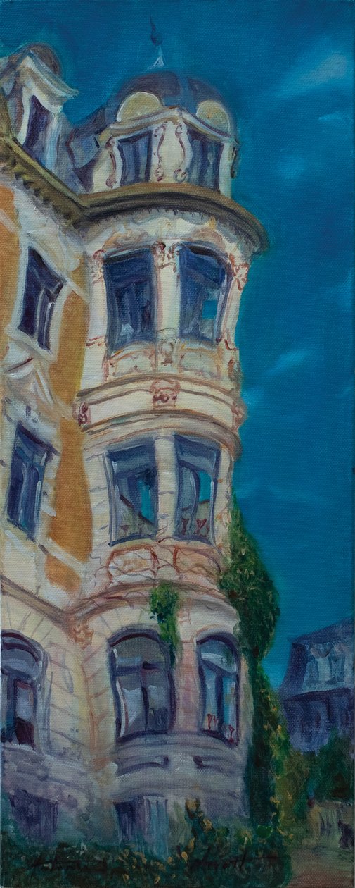 Oslo, The Vase house, 2012 (olej na plátně) od Antonia Myatt