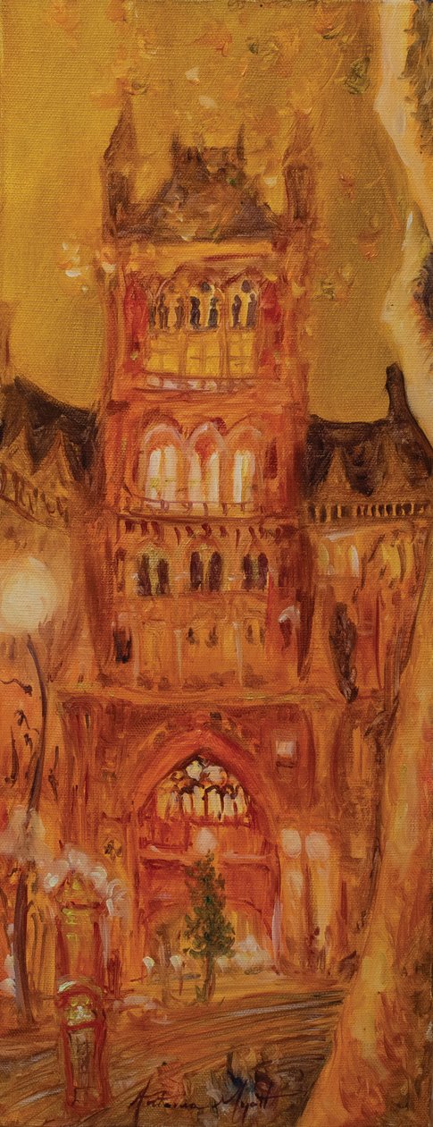 Stanice St Pancras, 2014 (olej na plátně) od Antonia Myatt