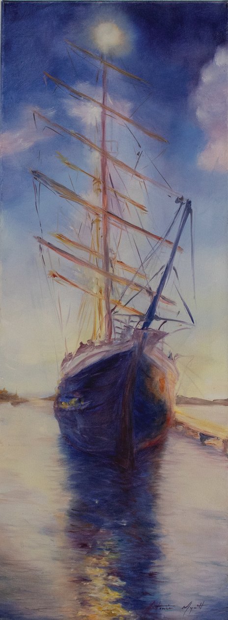 Tenacious in Antigua Bay, 2008 (öljy kankaalle) od Antonia Myatt