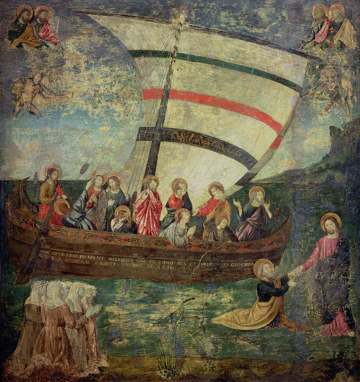 Kristus kráčí po vodě podle „Navicella“ od Giotta od Antoniazzo Romano
