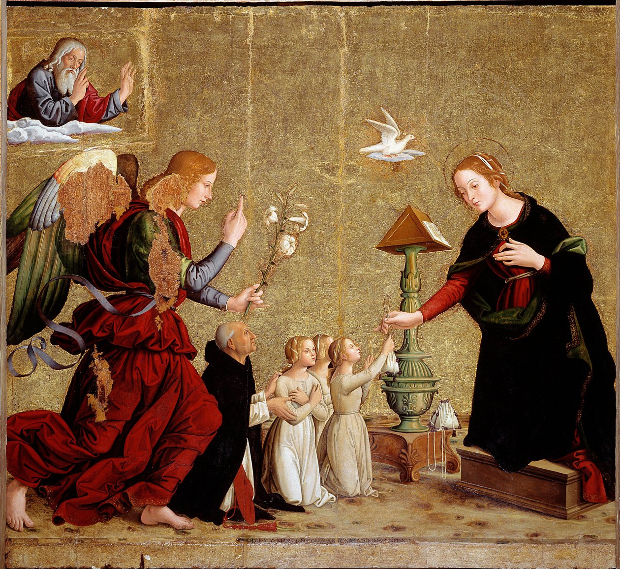 Zvěstování s kardinálem Juanem de Torquemadou (malba, kolem roku 1460) od Antoniazzo Romano