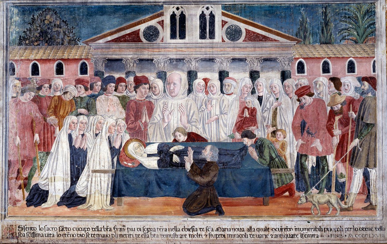 Život svaté Francesky Romany: Smrt světice (Fresco od Antoniazzo Romano