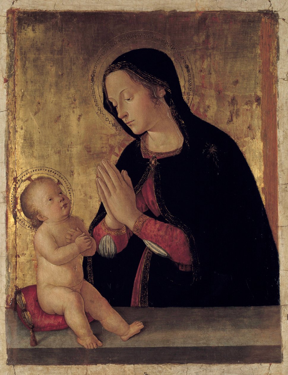 Oltářní obraz Panny adorující dítě Antoniazzo Romano (1430-1508) od Antoniazzo Romano