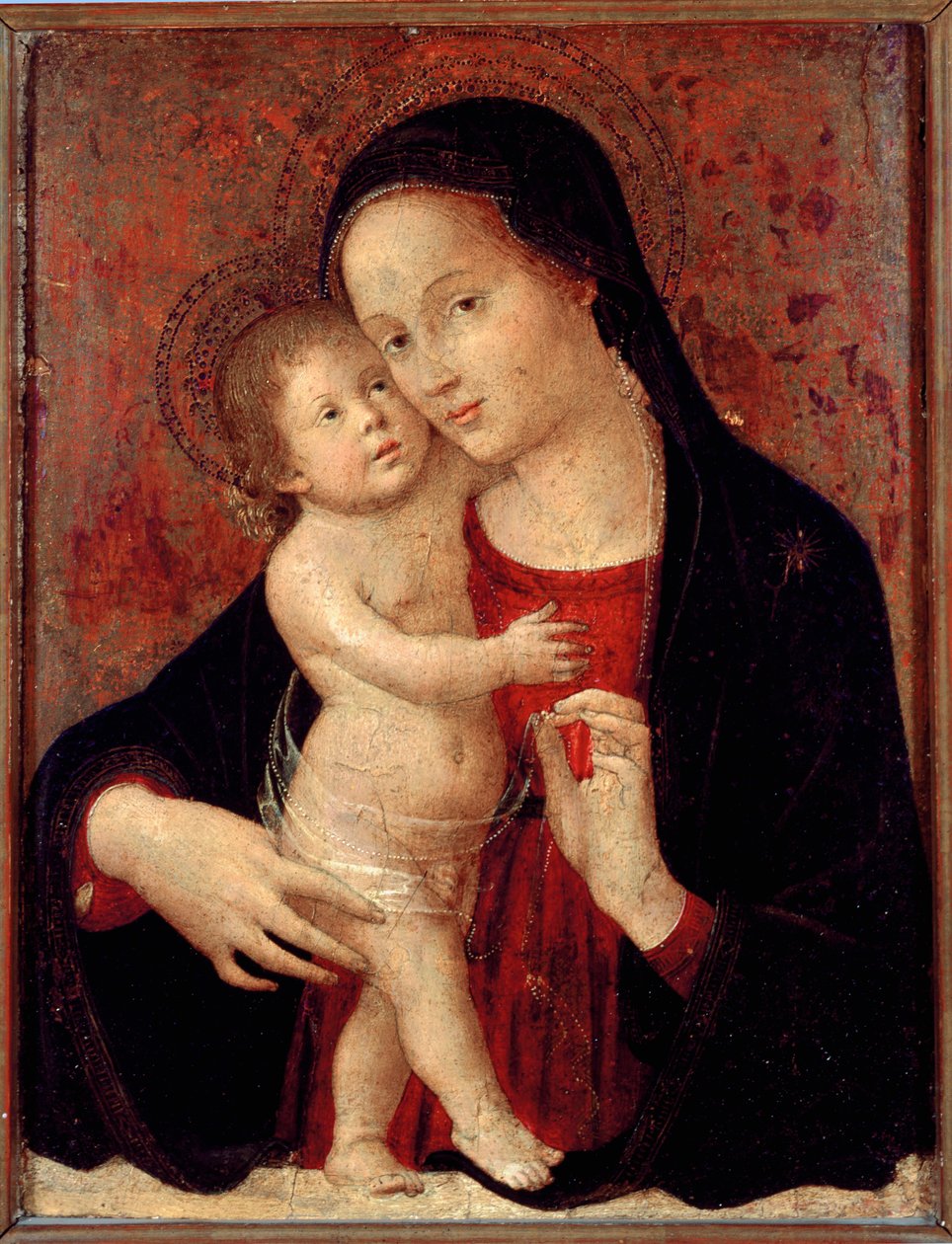 Panna a dítě Malba na dřevě od Antonia Aquili dit Antoniazzo Romano (činný kolem 1461-1508) Ne. 46x37 Genes, Galleria di Palazzo Bianco od Antoniazzo Romano