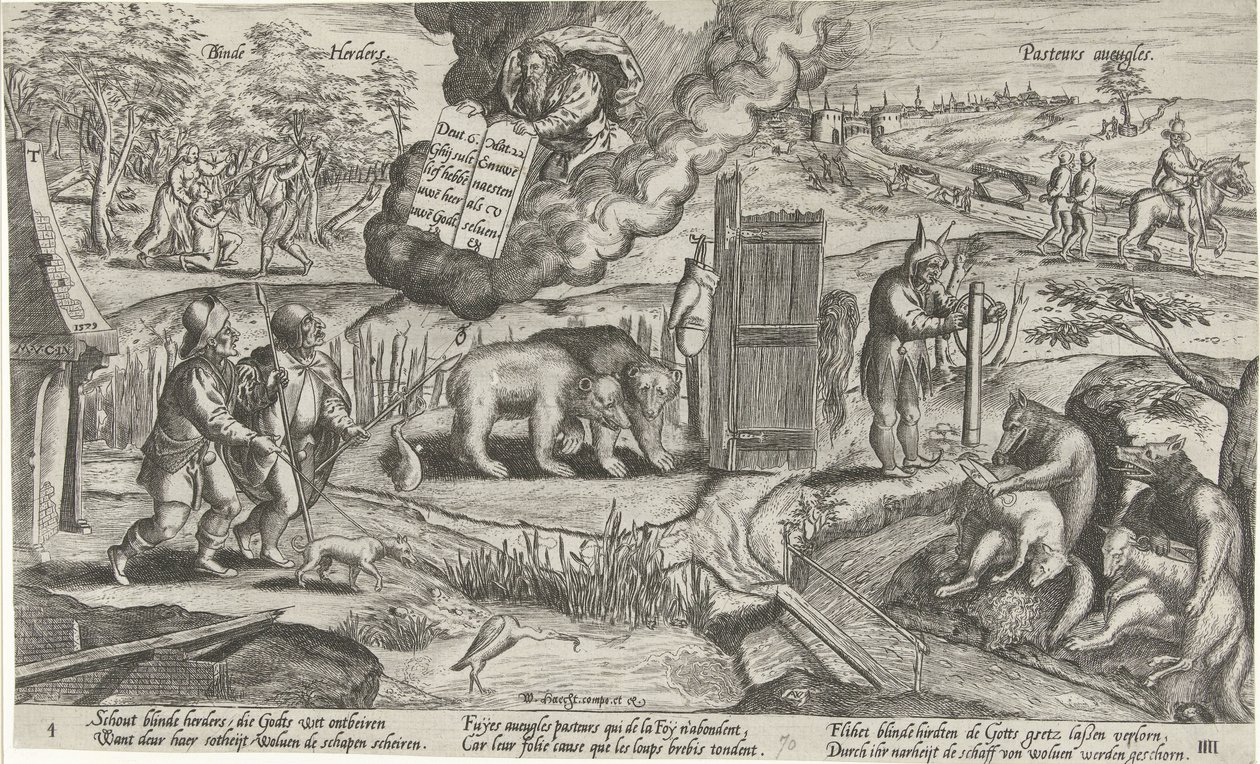 Slepí pastýři Slepí ovčáci / Pasteurs aveugles (název na objektu) od Antonie Wierix (II)