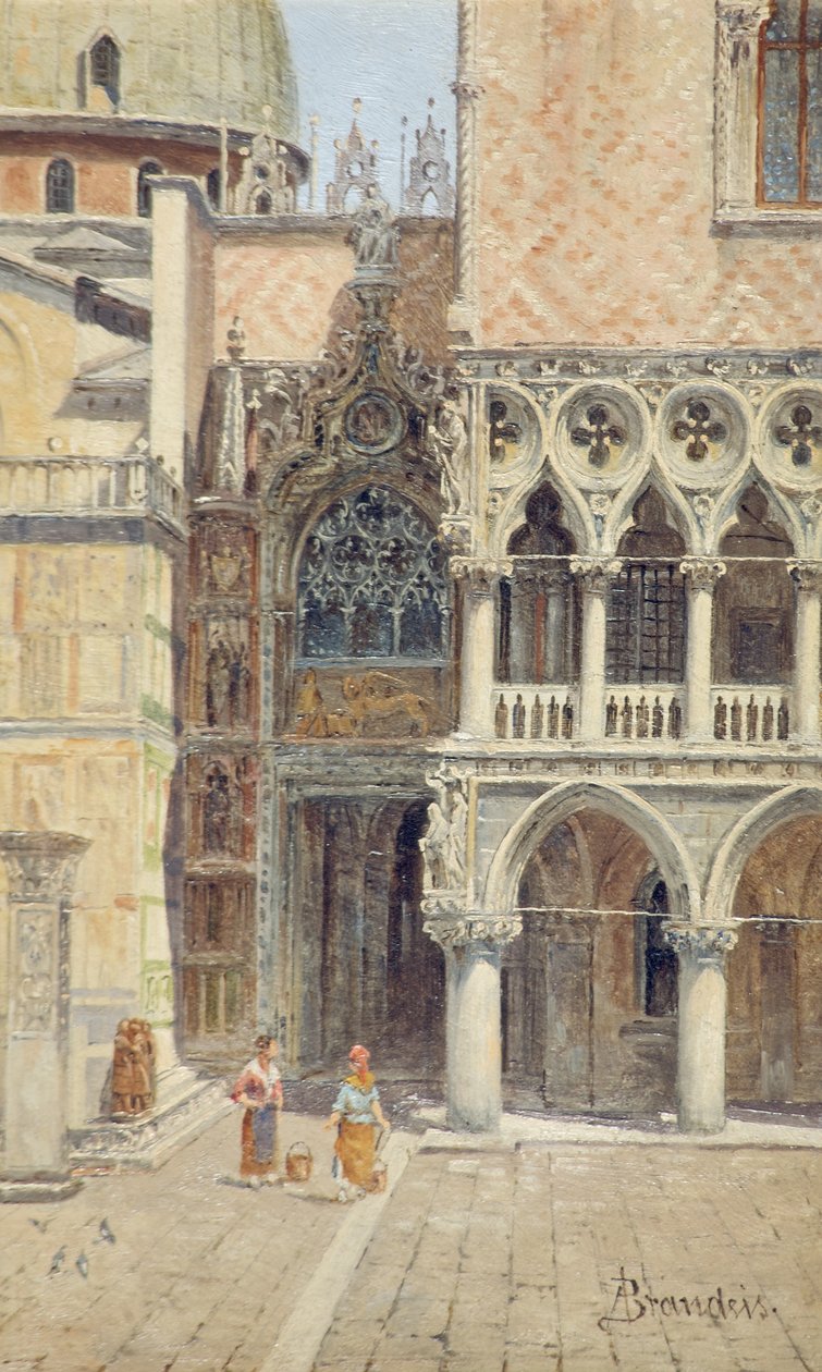 Dveře vévodského paláce, Benátky, Itálie, cca 1895-1920 od Antonietta Brandeis