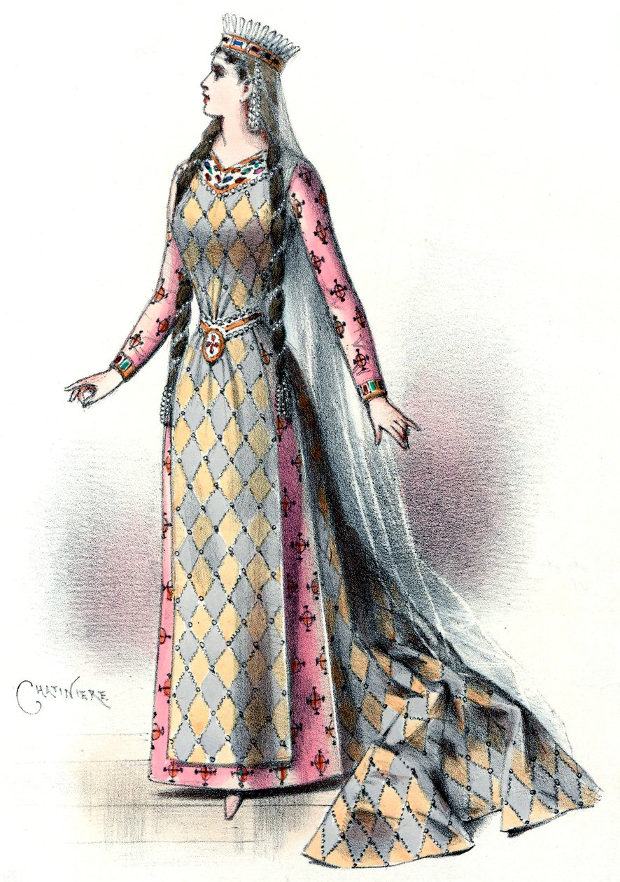 Massenet - Esclarmonde - Sibyl Sanderson, role Esclarmonde, 1. dějství, 2. scéna - Antonin-Marie Chatinière, 1889 od Antonin Marie Chatiniere