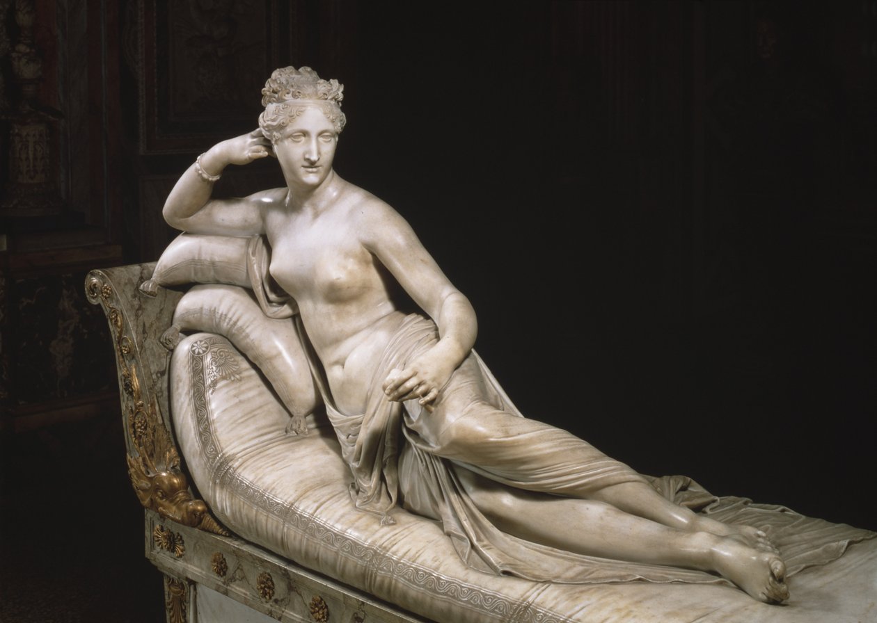 Pauline Bonaparte jako Venus Triumphant, c.1805-08 (mramor) (viz také 20019) od Antonio Canova
