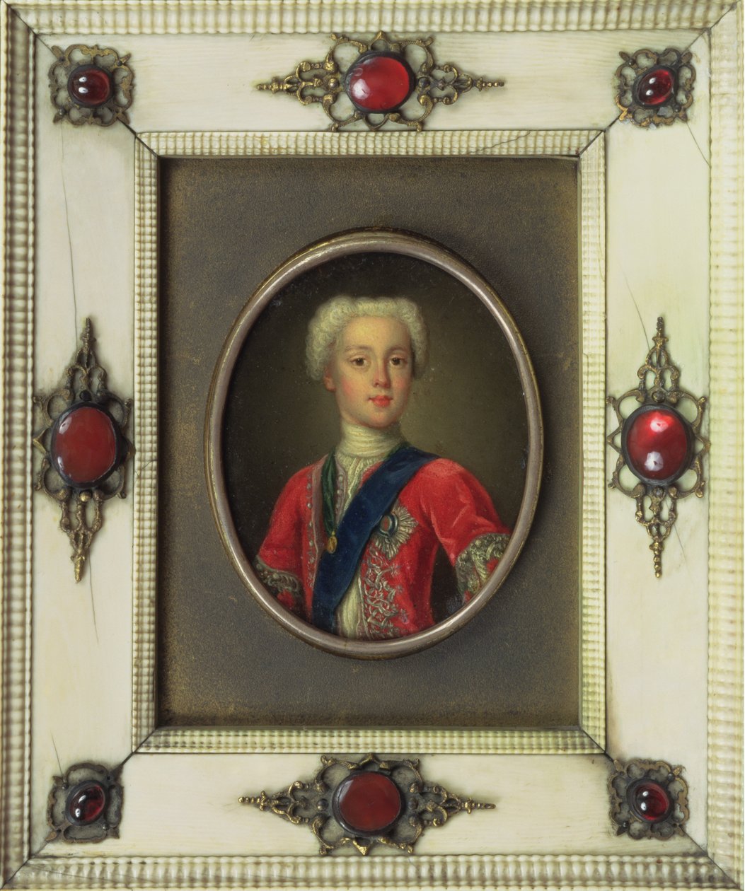 Princ Charles Edward Stuart (Bonnie Prince Charlie, 1720-88) (olej na mědi) od Antonio David