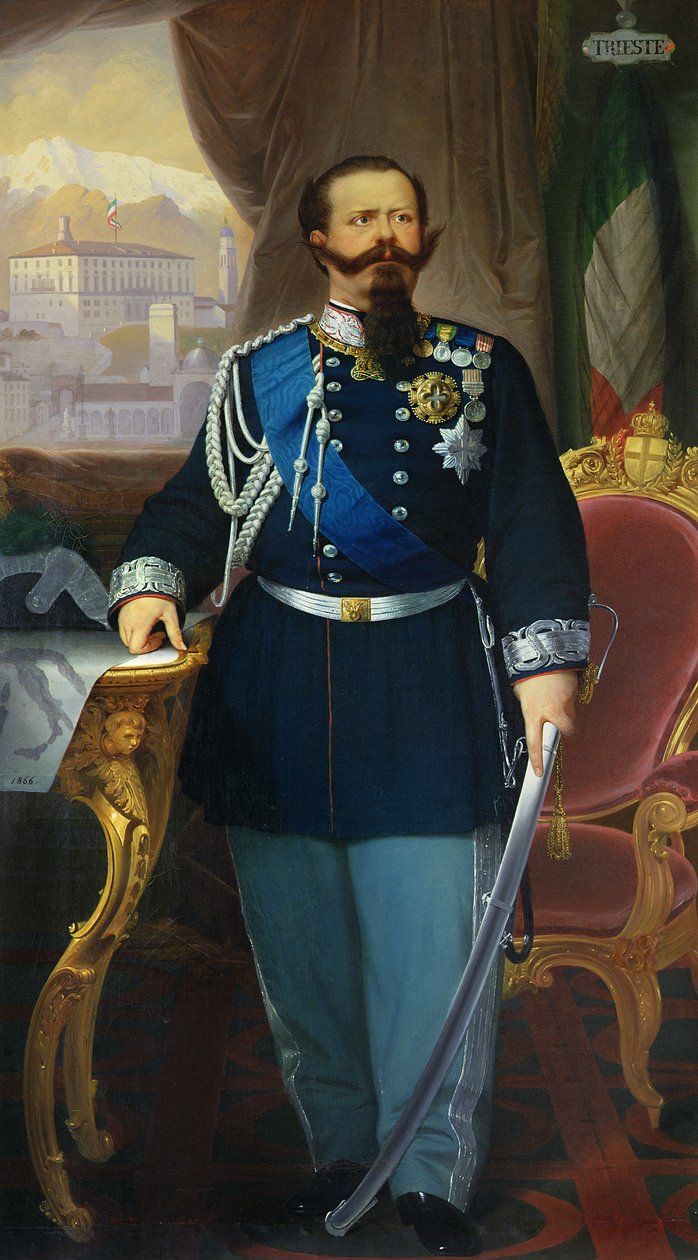 Portrét Viktora Emanuela II. (1820-78), krále Sardinie a Itálie, 1866 od Antonio Dugoni