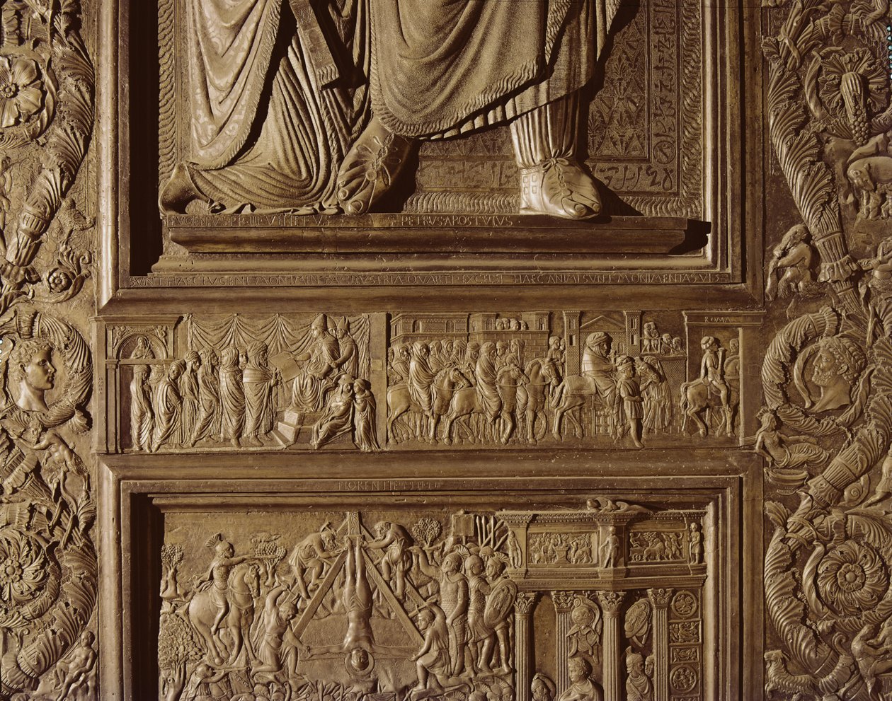 Detail z centrálních dveří baziliky, zdobený 1439-45 (bronz) (viz také 247330-247337) od Antonio Filarete