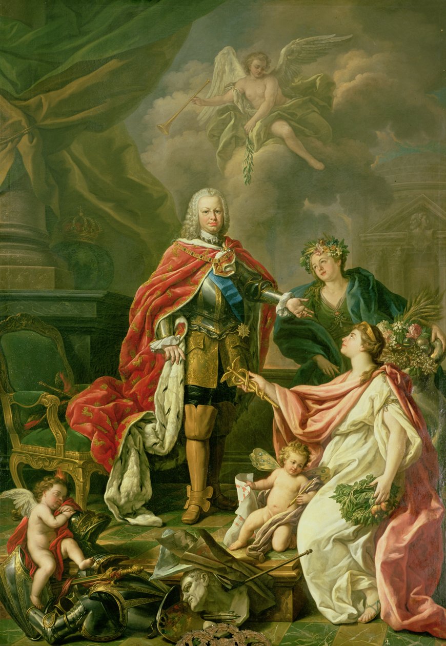 Ferdinand VI. (1713-59) jako patron umění a věd, 1754 od Antonio Gonzalez Ruiz