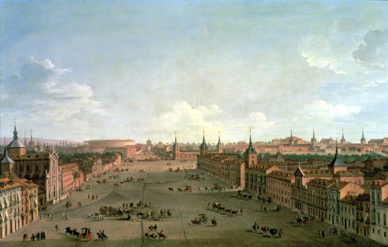 Pohled na Calle de Alcala, Madrid, cca 1750 od Antonio Joli
