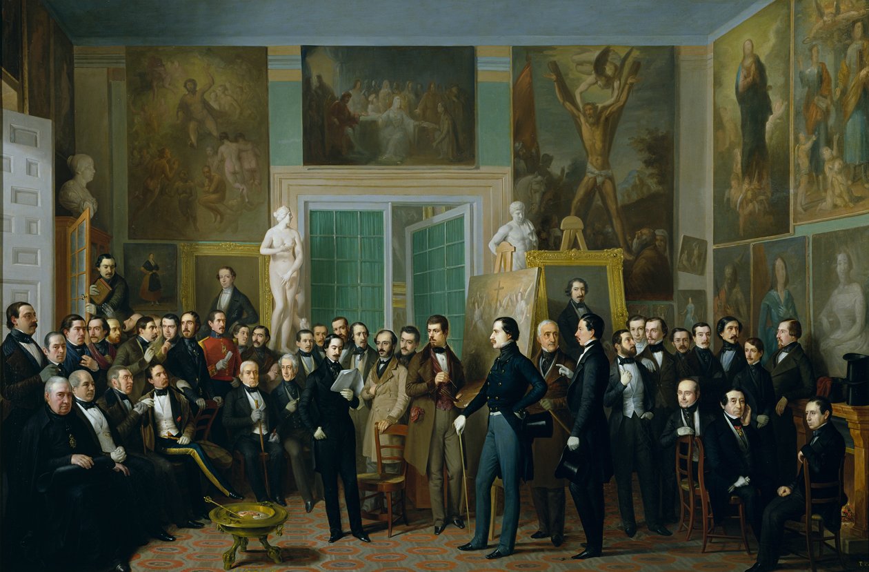Setkání básníků v Uměleckém ateliéru od Antonio María Esquivel