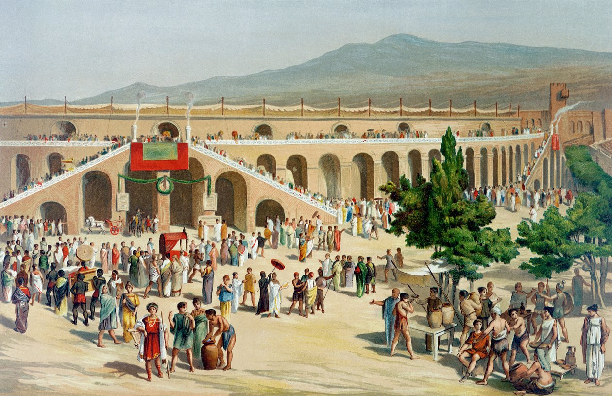 Trh v Pompejích od Antonio Niccolini