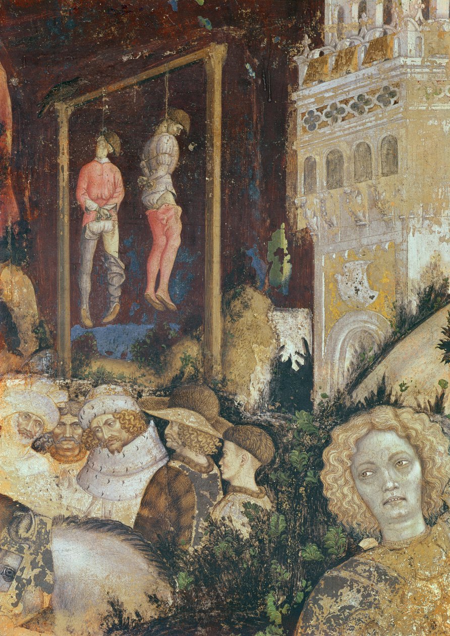 Detail šibenice nalevo od sv. Jiří a princezny z Trebizondu, kolem 1433-38 (detail 60797) od Antonio Pisanello