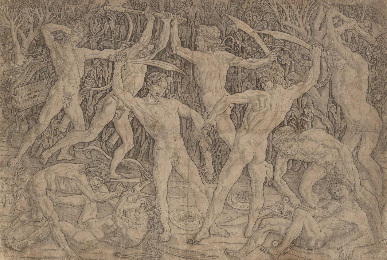 Bitva deseti nahých mužů, 1465 od Antonio Pollaiuolo