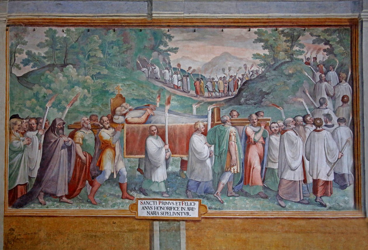 Pohřeb sv. Prima a sv. Feliciána od Antonio Tempesta