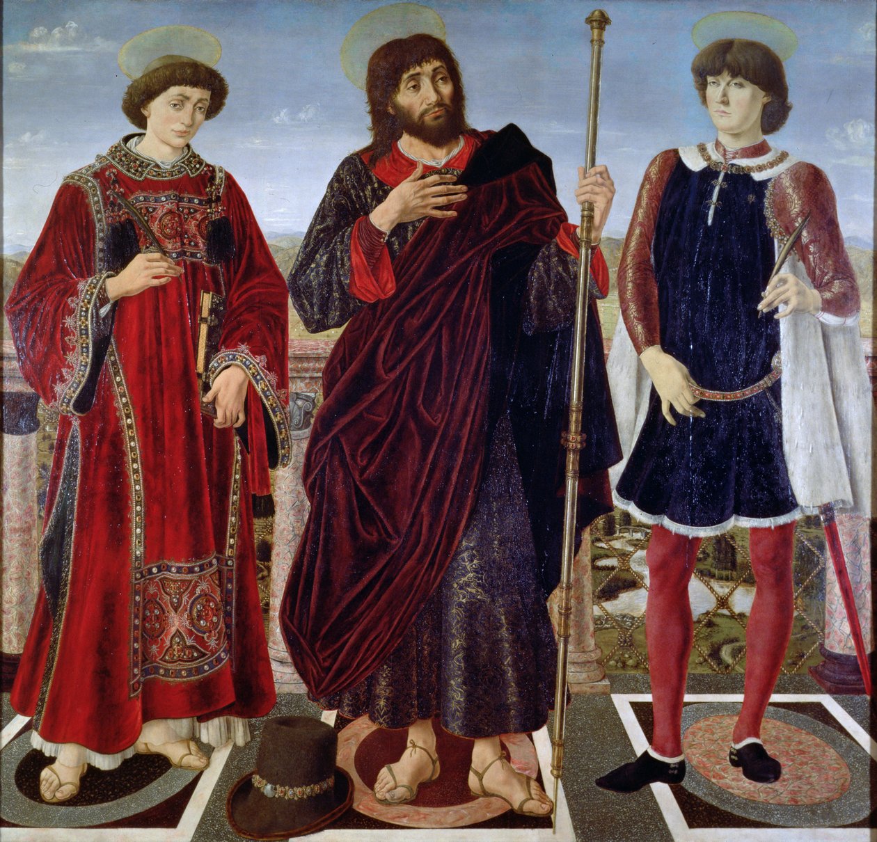 SS. Vincenc ze Saragossy, Jakub a Eustach od Antonio Pollaiuolo