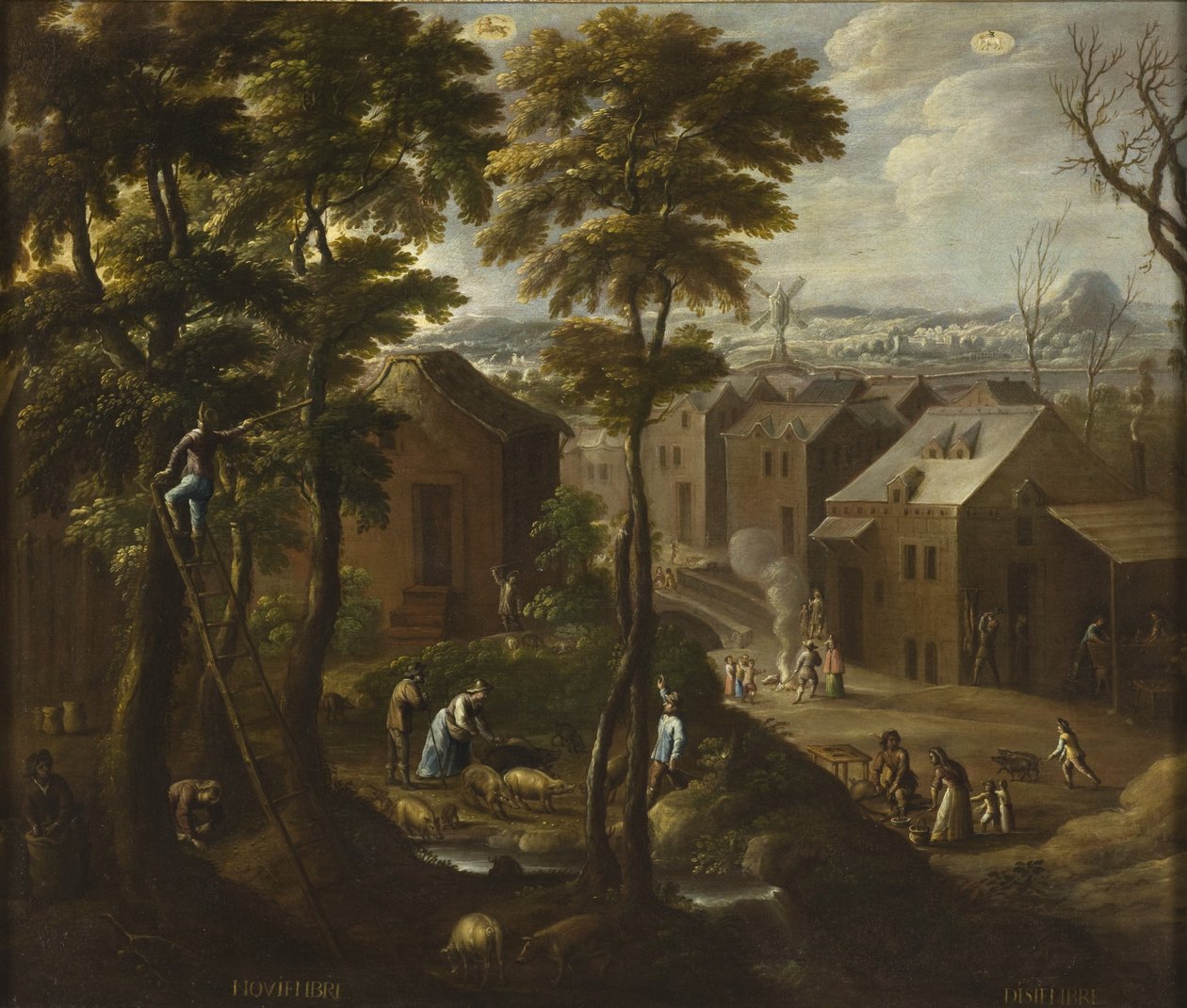 Listopad a prosinec z Los doce meses del año (Dvanáct měsíců roku), 1650-1699 od Antonio de Espinosa