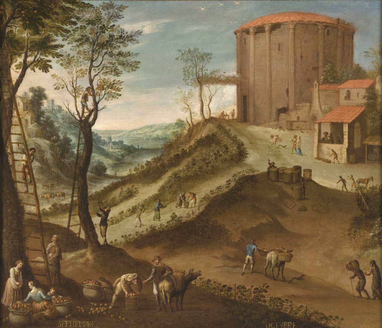 září a říjen z Los doce meses del año (Dvanáct měsíců roku), 1650-99 od Antonio de Espinosa