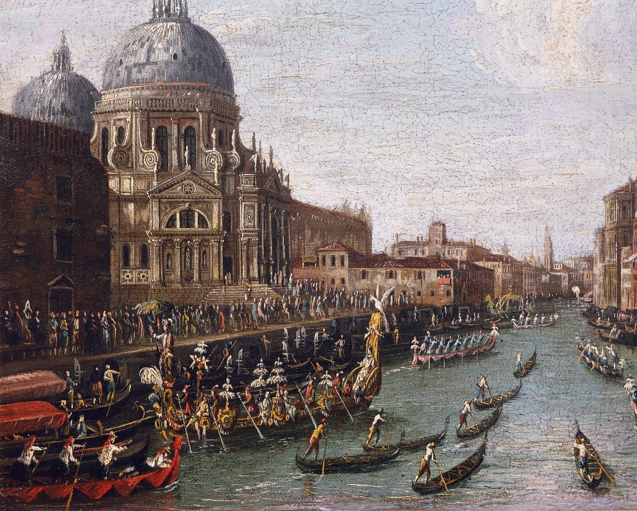 Regata na Canal Grande v Benátkách, detail od Antonio (school of) Canaletto