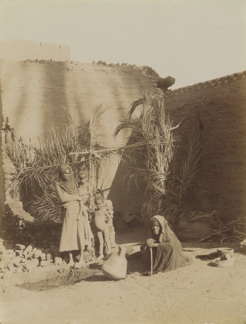Berberská rodina, Egypt od Antonio Beato