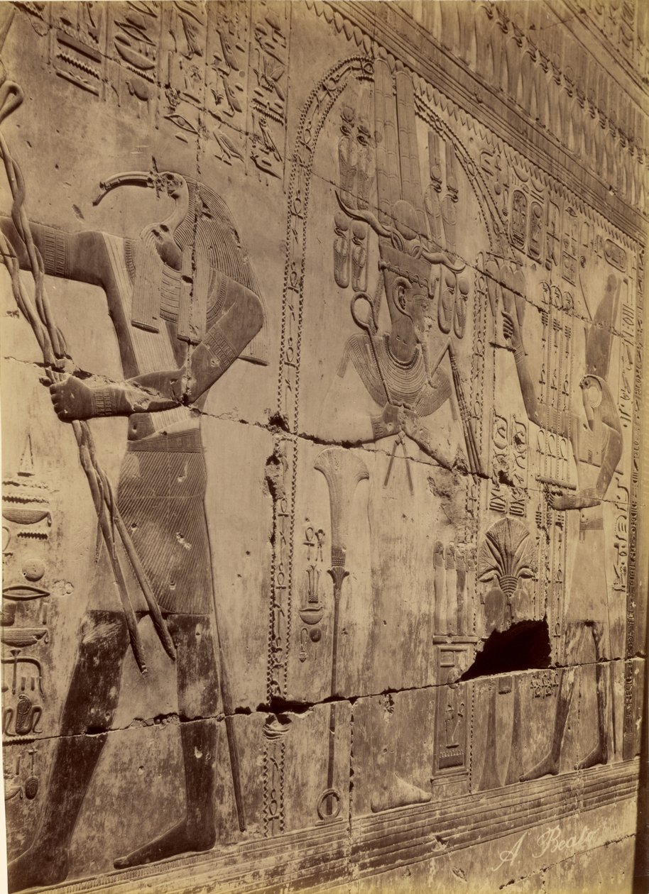 Reliéf Očištění Setiho I., Abydos od Antonio Beato