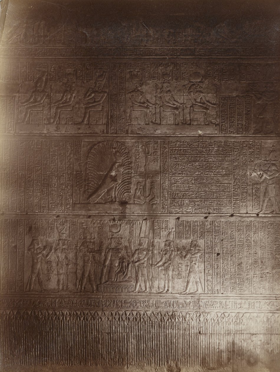 Interiér chrámu, Philae od Antonio Beato