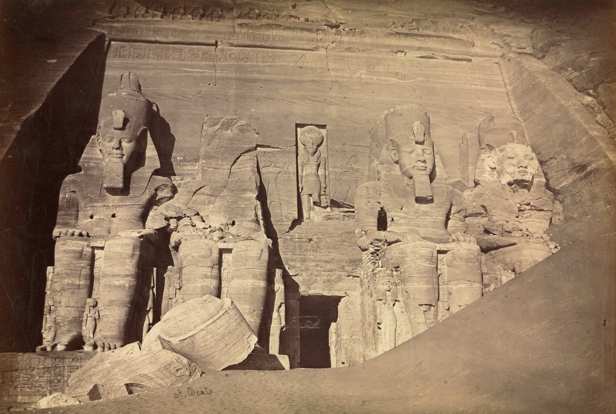 Chrám Ramesse II, Abu Simbel, c. 60. léta 19. století. od Antonio Beato