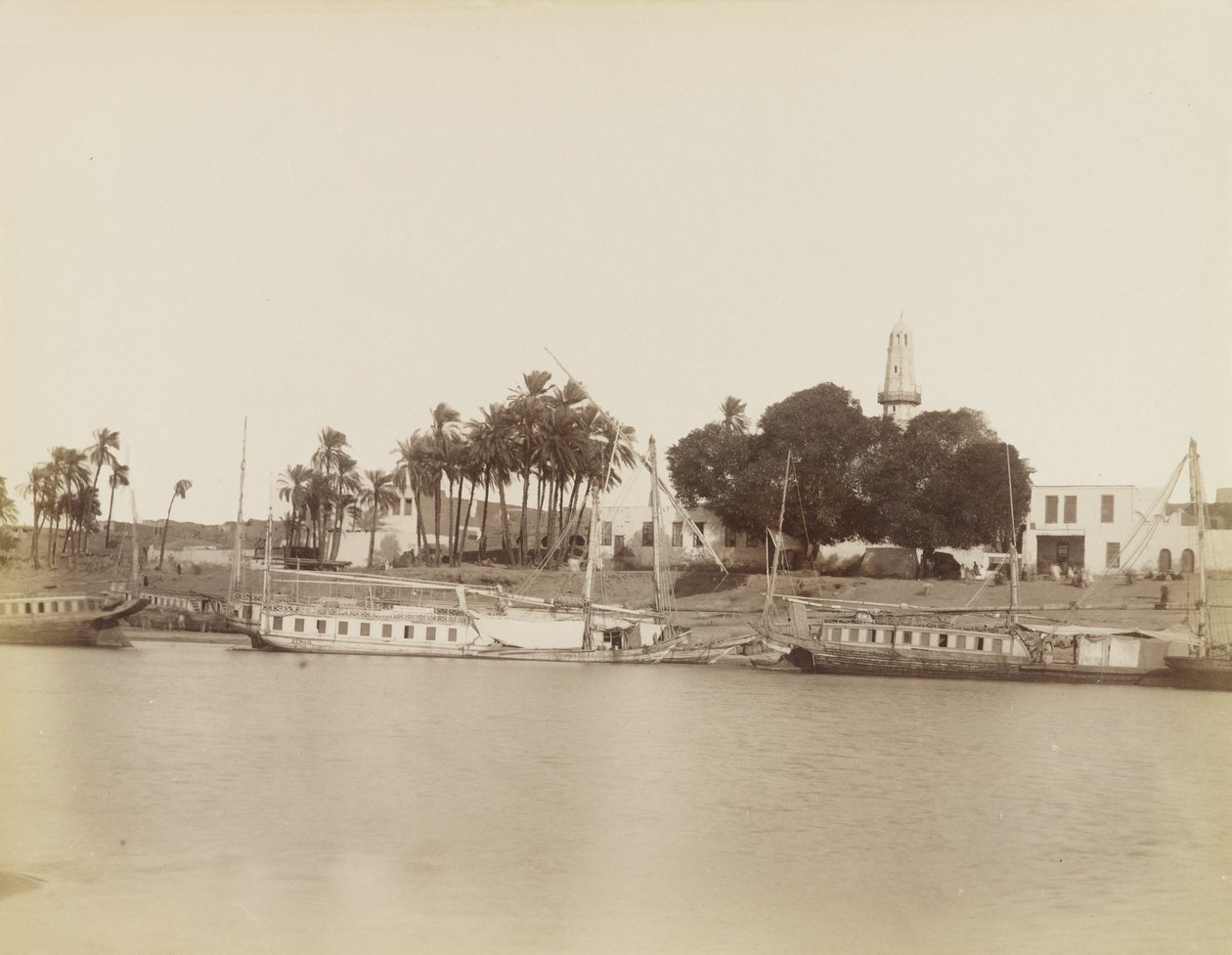 Pohled na Afsouan, Egypt od Antonio Beato