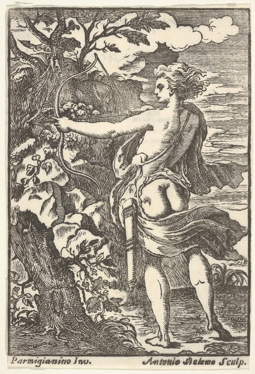 Callisto lov s nataženým lukem, podle Parmigianina, 1720-1740. od Antonio Belemo
