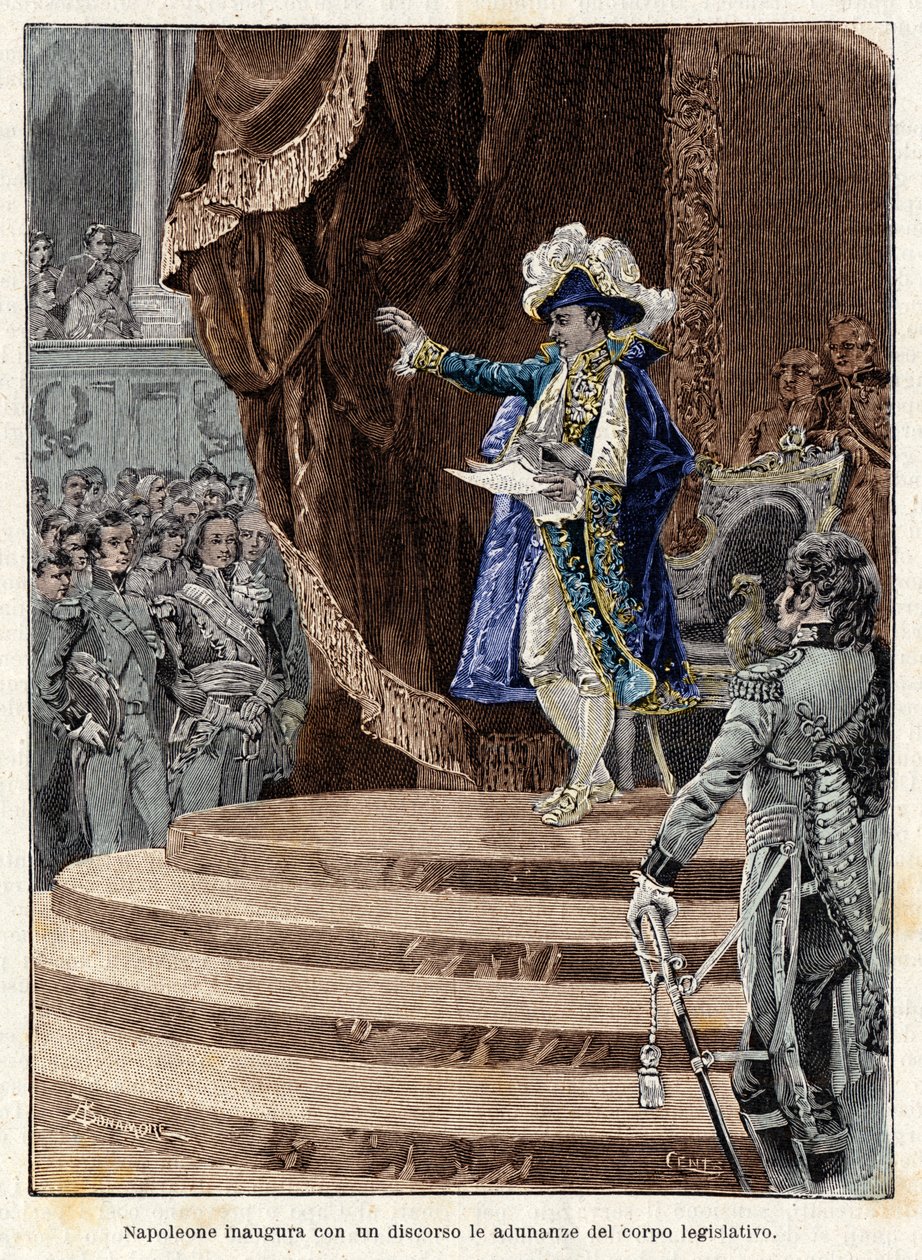 Napoleon Bonaparte zahajuje projevem jednání zákonodárného sboru od Antonio Bonamore