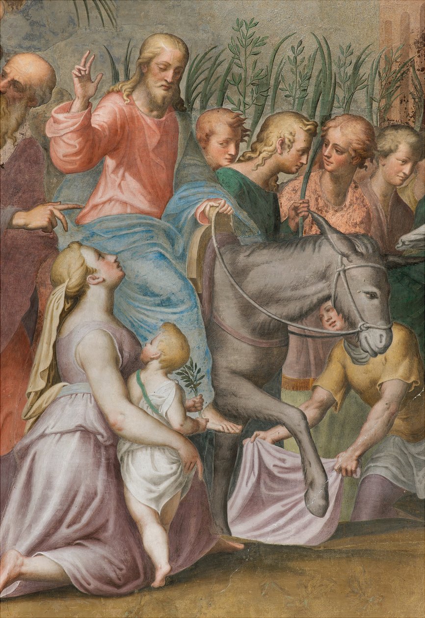 Apsida, Antonio Campi, Ježíšův vchod do Jeruzaléma 1582-84, Detail od Antonio Campi