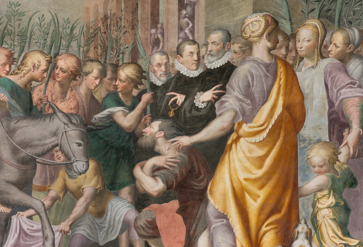 Apsida, Antonio Campi, Ježíšův vchod do Jeruzaléma 1582-84, Detail od Antonio Campi