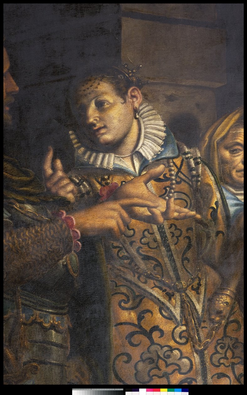 Císařovna Faustina na návštěvě svaté Kateřiny Alexandrijské ve vězení (detail MRZ 3497252) od Antonio Campi