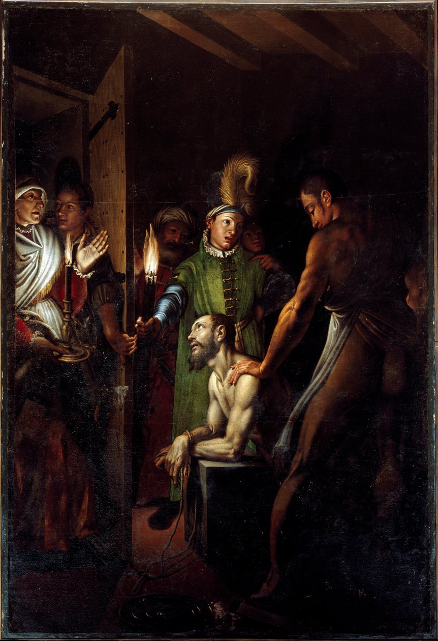 Dekolace sv. Jana Křtitele Obraz Antonia Campiho (1524-1587) 1571 cca. Slunce. 280x192 cm Kostel San Paolo Converso v Miláně od Antonio Campi