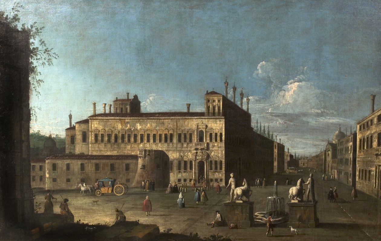 Piazza di Monte Cavallo, Řím, Itálie od Giovanni Antonio Canal