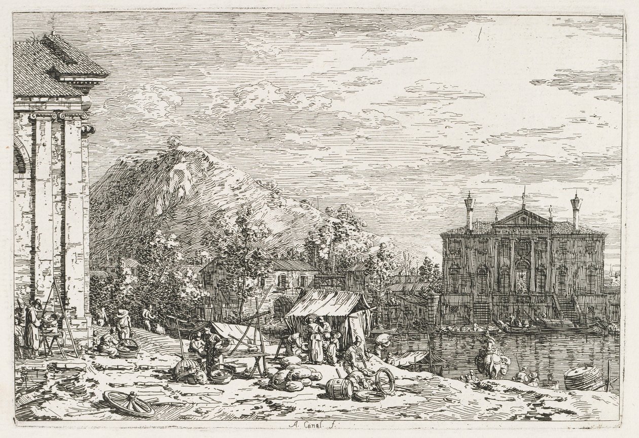 Pohledy: Město za řekou, 1735-1746. od Giovanni Antonio Canal