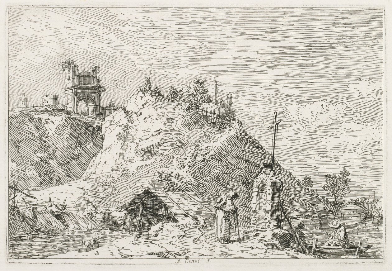 Pohledy: Poutník na modlitbě, 1735-1746. od Giovanni Antonio Canal