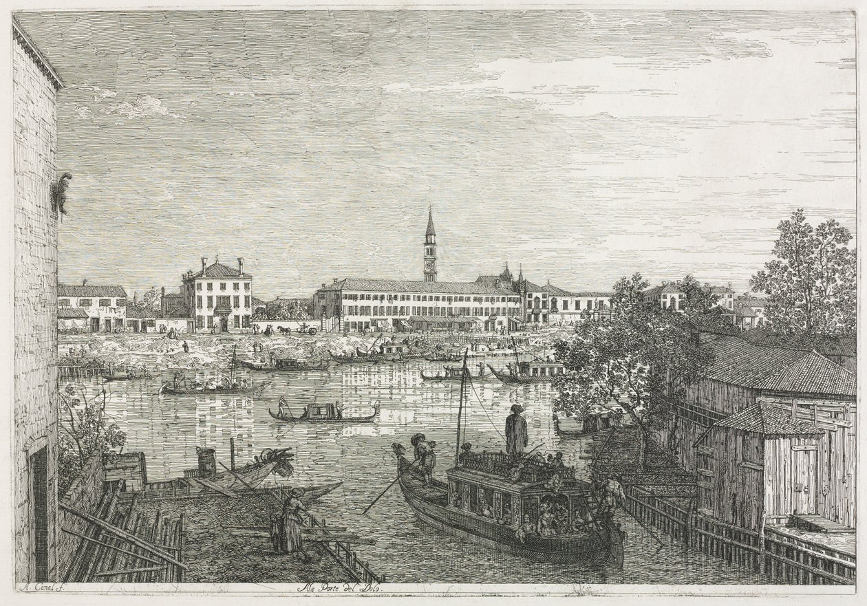Pohledy: Přístav v Dolo od Antonio Canaletto