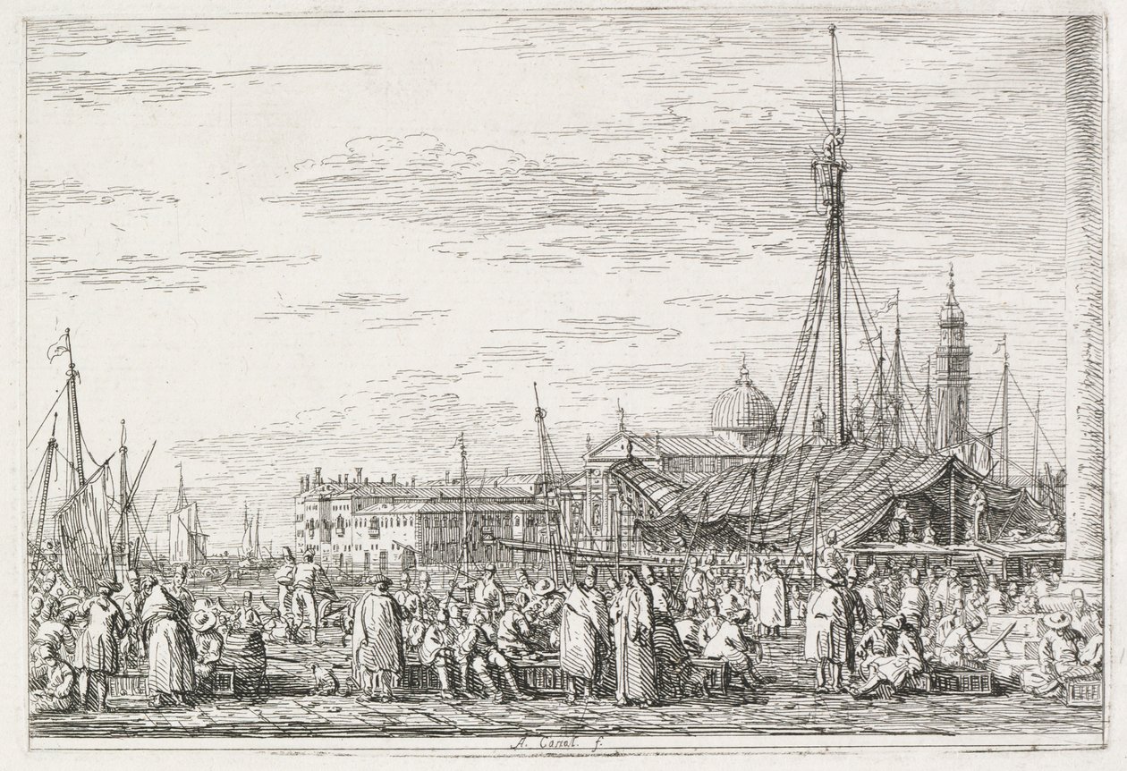 Pohledy: Trh na Molo od Antonio Canaletto