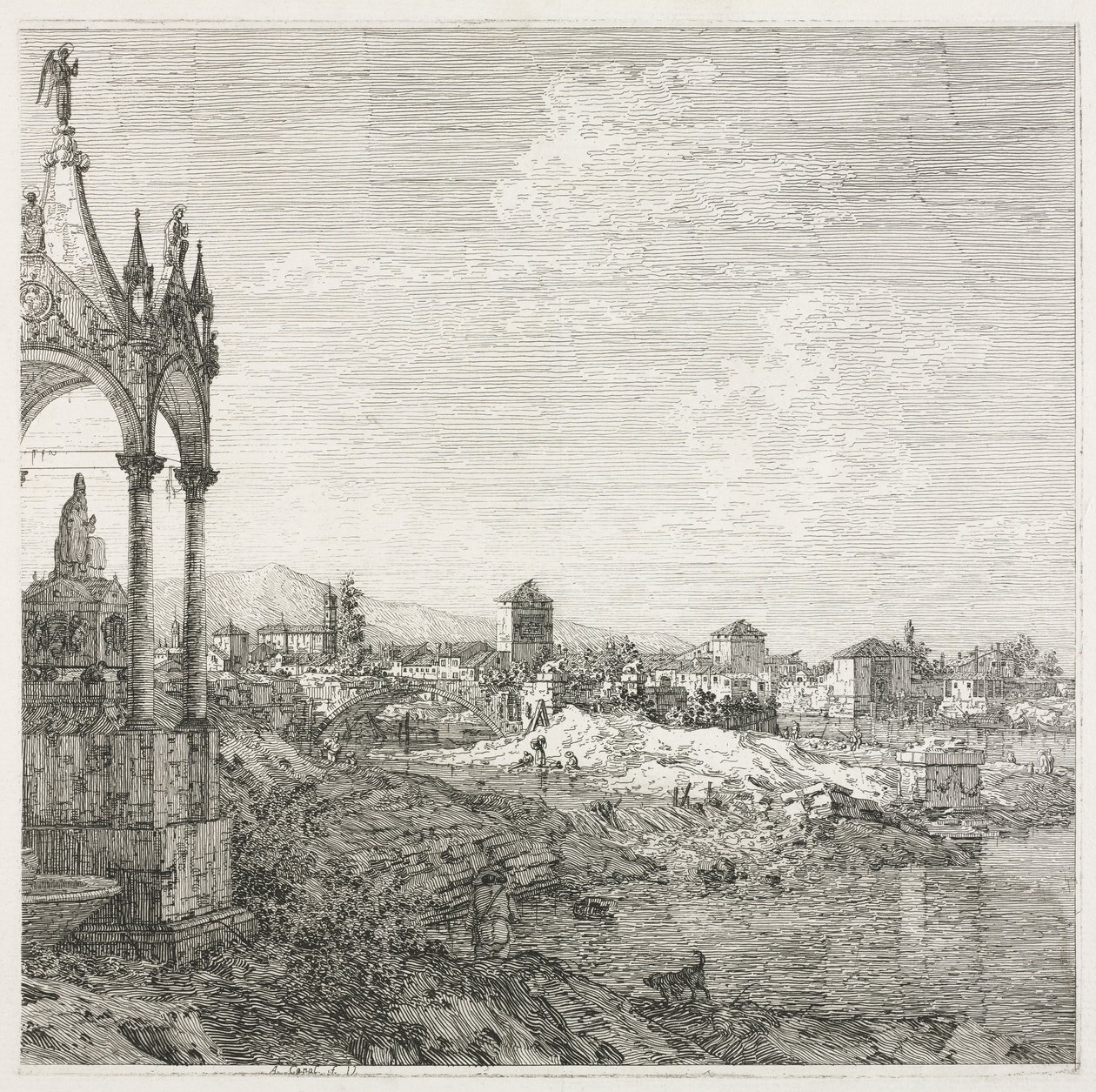 Pohledy: Biskupův hrob od Antonio Canaletto
