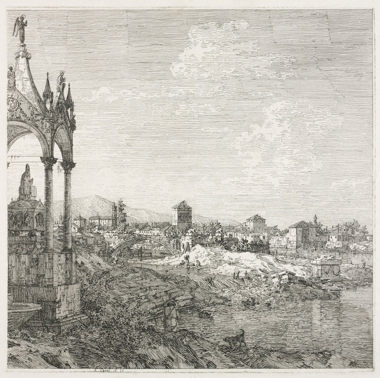 Pohledy: Biskupský hrob, 1735-1746. od Giovanni Antonio Canal