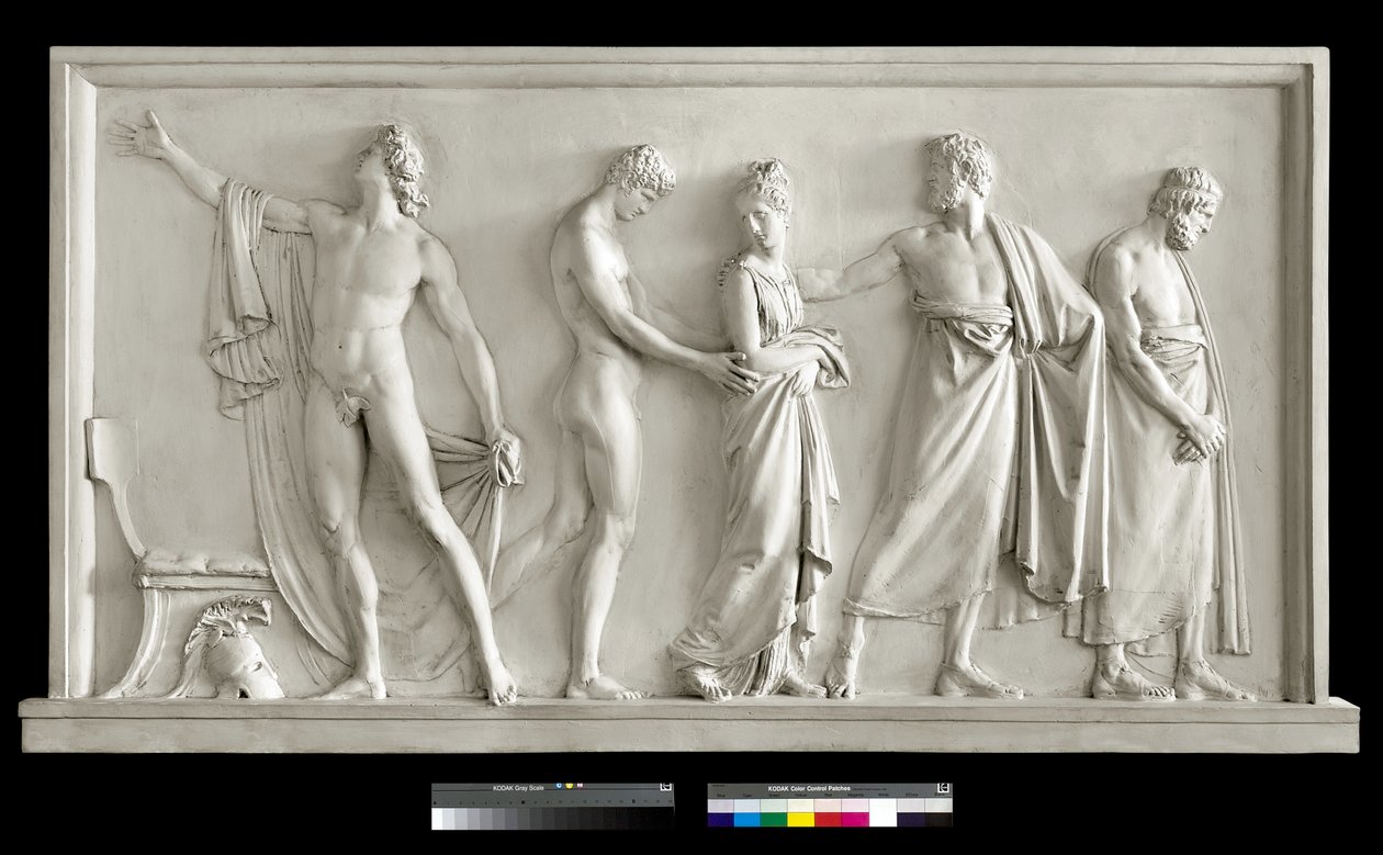 Achilles doručující Briseis Agamemnonovým heraldům, 1787-90 (sádra) od Antonio Canova